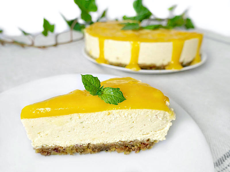 Raw cheesecake med mango och lime (Vegan)