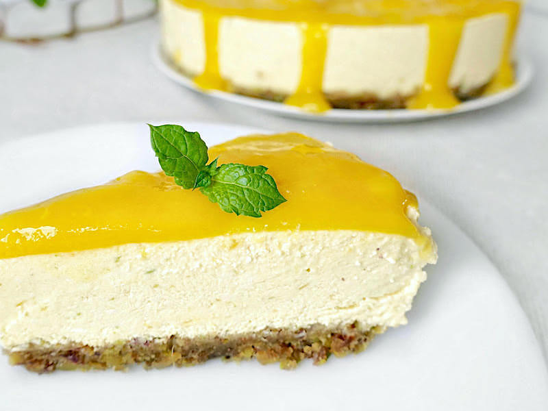 Raw cheesecake med mango och lime (Vegan)