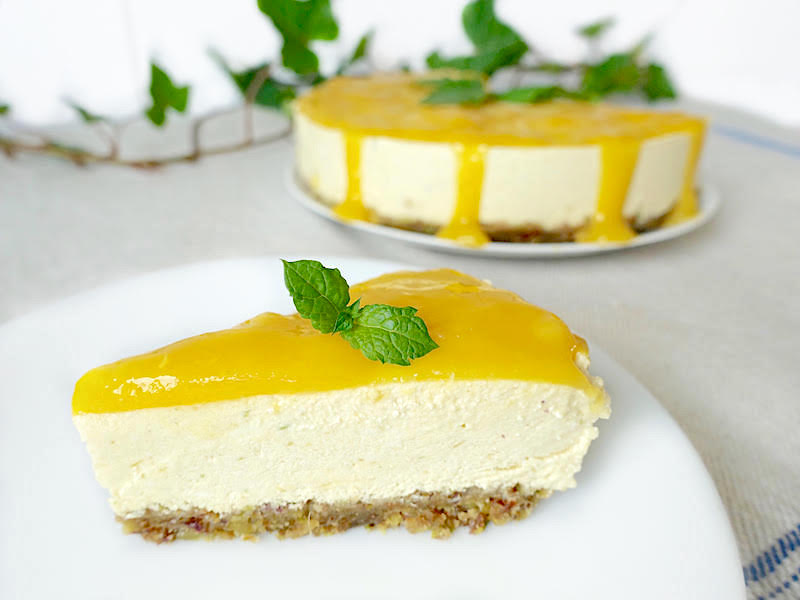 Raw cheesecake med mango och lime (vegan)